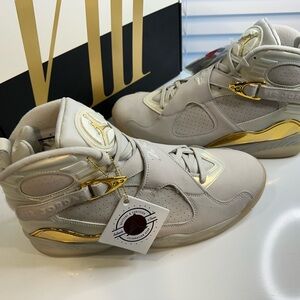 Air Jordan 8  retro champagne shoe Sneakers with Gold Accents size 12